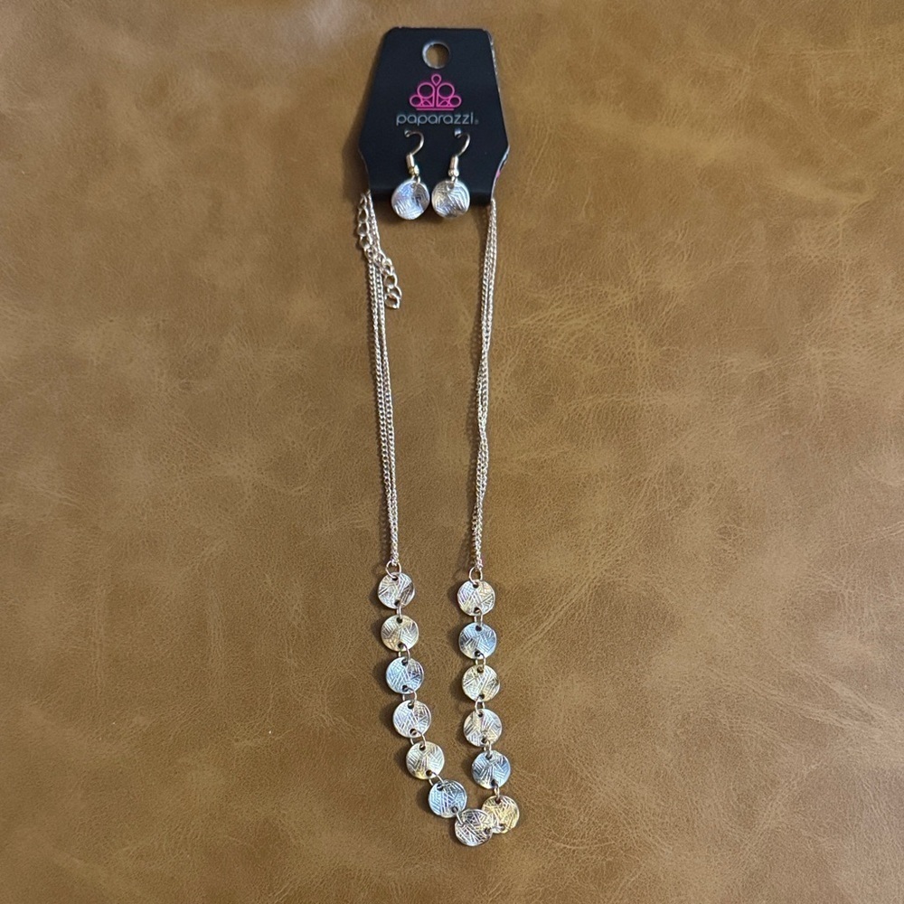 Paparazzi Two-Tone Gold and Silver Necklace & Earrings Set